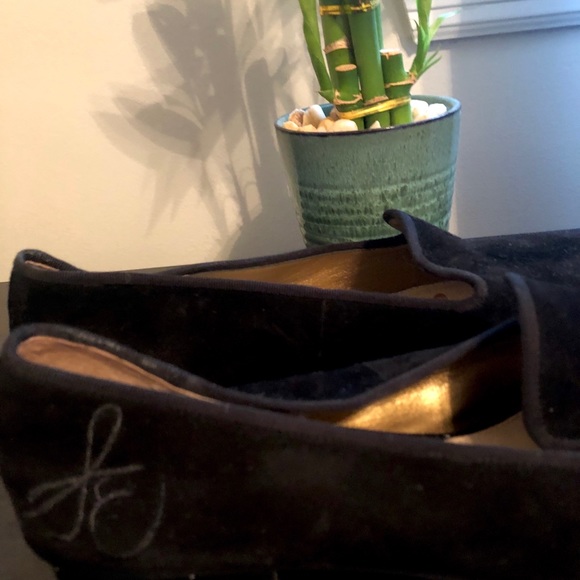 Sam Edelman Black Velvet Loafers - Picture 1 of 3